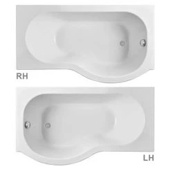 Cruze P Shaped Shower Bath - 1500mm with Screen & Panel 8 Cruze P Shaped Shower Bath - 1500mm with Screen & Panel -Bathroom Baths Shop 15CSB d2 460
