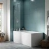 Cruze P Shaped Shower Bath - 1500mm with Screen & Panel -Bathroom Baths Shop 15CSB p