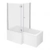 Milan Shower Bath Enclosure - 1500mm L-Shaped inc. Hinged Screen + Panel -Bathroom Baths Shop 15SESB prod