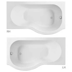 Cruze P Shaped Shower Bath - 1700mm inc. Screen with Knob + Panel -Bathroom Baths Shop 17CSBKLH detail1 460
