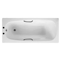 Roca Carla Eco Steel Bath 1700 x 700mm 2TH with Grips & Anti Slip