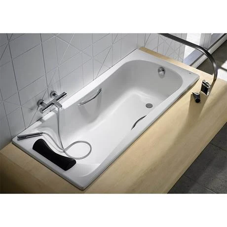 Roca BeCool 1800 x 800mm Rectangular Acrylic Bath with Grips 4 Roca BeCool 1800 x 800mm Rectangular Acrylic Bath with Grips - Image 2