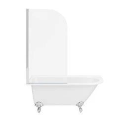 Appleby 1550 Roll Top Shower Bath with Screen + Chrome Leg Set -Bathroom Baths Shop A15BSR NEW DETAIL2a 460