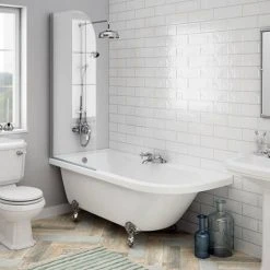 Appleby 1700 Roll Top Shower Bath with Screen + Chrome Leg Set 9 Appleby 1700 Roll Top Shower Bath with Screen + Chrome Leg Set -Bathroom Baths Shop A17BSR d4 460