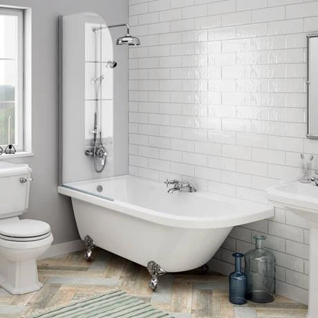 Appleby 1700 Roll Top Shower Bath with Screen + Chrome Leg Set 4 Appleby 1700 Roll Top Shower Bath with Screen + Chrome Leg Set - Image 3