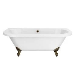 Admiral 1685 Back To Wall Roll Top Bath + Antique Brass Leg Set