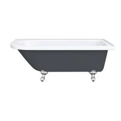 Appleby Grey 1700 Roll Top Shower Bath + Chrome Leg Set -Bathroom Baths Shop AP1700B GRY NEW DETAIL3 460