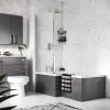 Apollo2 Shower Bath - 1700mm L Shaped with Screen + Gloss Grey Panel
