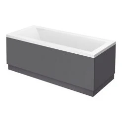 Apollo2 Single Ended Bath + Gloss Grey Panels