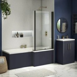 Arezzo Matt Blue L-Shaped Front Bath Panel - 1700mm 5 Arezzo Matt Blue L-Shaped Front Bath Panel - 1700mm -Bathroom Baths Shop ARZ735 d1 460