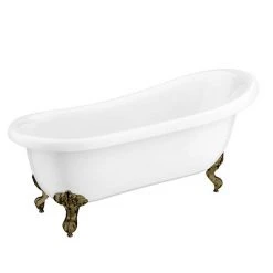 Astoria 1710 Roll Top Slipper Bath + Antique Brass Leg Set