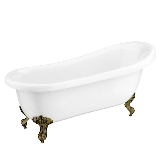 Astoria 1710 Roll Top Slipper Bath + Antique Brass Leg Set 3 Astoria 1710 Roll Top Slipper Bath + Antique Brass Leg Set