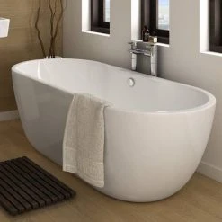 Arezzo Freestanding Modern Bath - 1415 x 745mm -Bathroom Baths Shop AZ14FSB d3 460