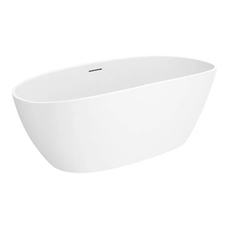 Arezzo 1650 x 690 Matt White Solid Stone Curved Double Ended Bath 4 Arezzo 1650 x 690 Matt White Solid Stone Curved Double Ended Bath - Image 3