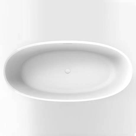 Arezzo 1700 x 800 Matt White Solid Stone Modern Double Ended Bath 4 Arezzo 1700 x 800 Matt White Solid Stone Modern Double Ended Bath - Image 2