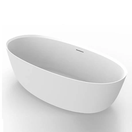 Arezzo 1700 x 800 Matt White Solid Stone Modern Double Ended Bath 7 Arezzo 1700 x 800 Matt White Solid Stone Modern Double Ended Bath - Image 5