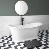 Arezzo 1690 x 750 Matt White Solid Stone Traditional Roll Top Slipper Bath -Bathroom Baths Shop AZ175SBA P1