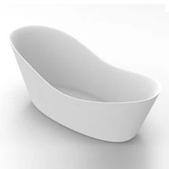 Arezzo 1700 x 750 Matt White Solid Stone Modern Slipper Bath 12 Arezzo 1700 x 750 Matt White Solid Stone Modern Slipper Bath -Bathroom Baths Shop AZ175SLW d4 460