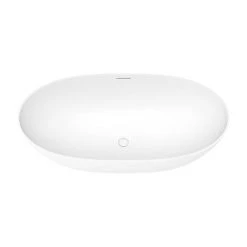 Arezzo 1690 x 800 Matt White Solid Stone Curved Double Ended Bath 12 Arezzo 1690 x 800 Matt White Solid Stone Curved Double Ended Bath -Bathroom Baths Shop AZ17SBA n d4 460