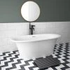 Arezzo 1690 x 750 Matt White Solid Stone Modern Roll Top Bath -Bathroom Baths Shop AZ17SBB P1