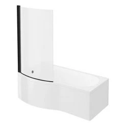 Arezzo B-Shaped Shower Bath (1700mm with Screen + Front Panel)