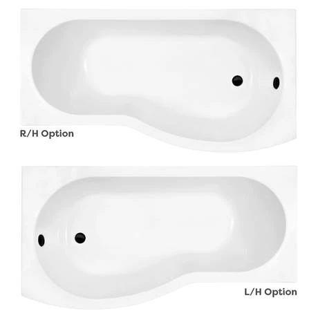 Arezzo B-Shaped Shower Bath (1700mm with Screen + Front Panel) 4 Arezzo B-Shaped Shower Bath (1700mm with Screen + Front Panel) - Image 2