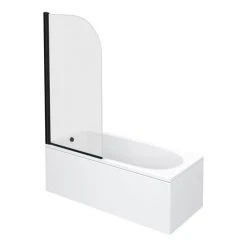 Arezzo Black Curved Top Straight Hinged Round Shower Bath -Bathroom Baths Shop AZBBB nd2 460