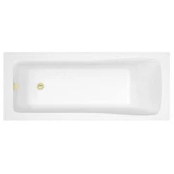 Arezzo Straight Square Shower Bath w. Brushed Brass Pivot Screen -Bathroom Baths Shop AZBBSBATH n d2 460