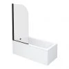 Arezzo Black Curved Top Straight Hinged Square Shower Bath -Bathroom Baths Shop AZBK prod
