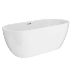 Arezzo Freestanding Modern Bath with Chrome Waste -Bathroom Baths Shop AZBTHC d3 460