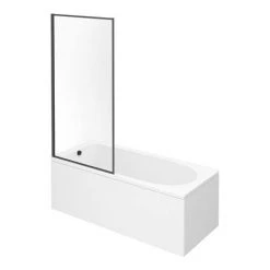 Arezzo Black Framed Fixed Round Single Ended Shower Bath 11 Arezzo Black Framed Fixed Round Single Ended Shower Bath -Bathroom Baths Shop AZFR157 D5 460