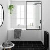 Arezzo Black Framed Fixed Round Single Ended Shower Bath