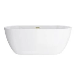 Arezzo Freestanding Modern Bath with Brushed Brass Waste -Bathroom Baths Shop AZFREBB DETAIL3 460