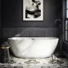 Arezzo Freestanding Modern Bath with Matt Black Waste -Bathroom Baths Shop AZFREMB PROD