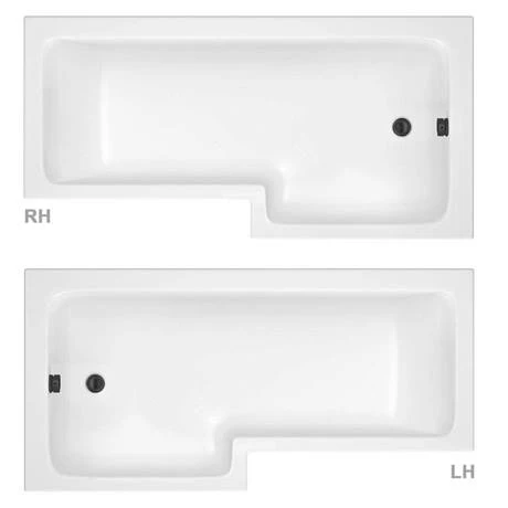 Arezzo Shower Bath - 1700mm L Shaped with Matt Black Screen + Panel 4 Arezzo Shower Bath - 1700mm L Shaped with Matt Black Screen + Panel - Image 2