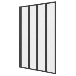 Arezzo Square Single Ended Bath with Matt Black Bi-Fold Screen 12 Arezzo Square Single Ended Bath with Matt Black Bi-Fold Screen -Bathroom Baths Shop AZSBF d4 460