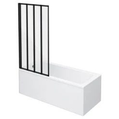 Arezzo Square Single Ended Bath with Matt Black Bi-Fold Screen 13 Arezzo Square Single Ended Bath with Matt Black Bi-Fold Screen -Bathroom Baths Shop AZSBF d5 460