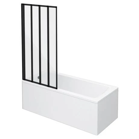 Arezzo Square Single Ended Bath with Matt Black Bi-Fold Screen 8 Arezzo Square Single Ended Bath with Matt Black Bi-Fold Screen - Image 6