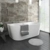 Apollo Back To Wall Modern Curved Bath (1700 x 800mm) 1 Apollo Back To Wall Modern Curved Bath (1700 x 800mm) -Bathroom Baths Shop Apollo 1700 Back To Wall Modern Curved Bath p
