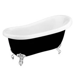 Astoria Black 1550 Roll Top Slipper Bath w. Ball + Claw Leg Set -Bathroom Baths Shop Astoria Black 1550 Roll Top Slipper Bath n d1 460