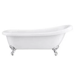 Astoria 1710 Roll Top Slipper Bath + Chrome Leg Set -Bathroom Baths Shop Astoria Roll Top Slipper Bath with Chrome Ball Claw Feet 1710mm d3 460