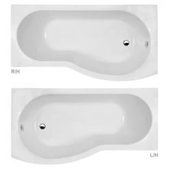 Cruze B Shaped Shower Bath - 1700mm inc. Screen with Rail & Panel -Bathroom Baths Shop B1700CSR d2 460