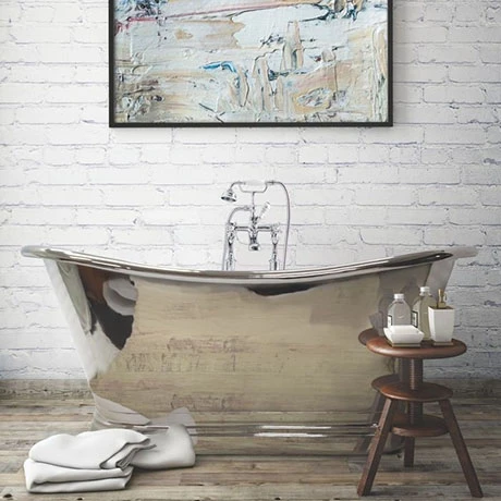 BC Designs 1700mm Nickel Double Ended Freestanding Bath 2 BC Designs 1700mm Nickel Double Ended Freestanding Bath