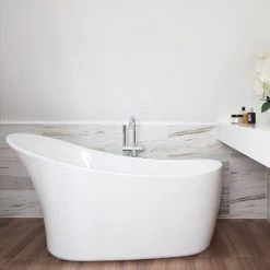 BC Designs Slipp 1590mm Modern Slipper Freestanding Bath -Bathroom Baths Shop BAS035 D1 460