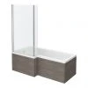 Brooklyn Grey Avola Shower Bath - 1700mm L Shaped inc. Screen + Panel 2 Brooklyn Grey Avola Shower Bath - 1700mm L Shaped inc. Screen + Panel -Bathroom Baths Shop BG1700FS n p