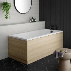 Brooklyn Natural Oak Wood Effect Bath Panel Pack - Various Sizes -Bathroom Baths Shop BHOPP d1 460