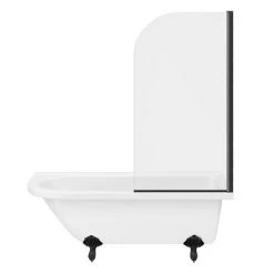 Appleby 1700 Roll Top Shower Bath with Matt Black Screen + Leg Set -Bathroom Baths Shop BKA17BS d5 460