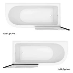 Appleby 1700 Roll Top Shower Bath with Matt Black Screen + Leg Set -Bathroom Baths Shop BKA17BS n d4 460