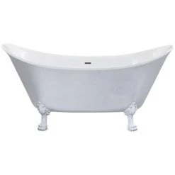 Heritage Lyddington Freestanding Acrylic Bath (1730 x 750mm) with Feet - Stainless Steel Effect -Bathroom Baths Shop BLYFS00STL D3 460