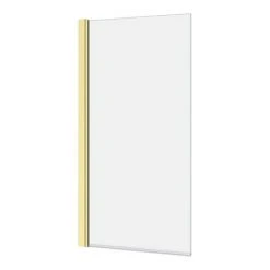 Bordo Single Ended Bath 1700 x 750mm with Brushed Brass Hinged Square Bath Screen -Bathroom Baths Shop BRB17SQ3BB d3 460